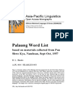 Palaung Word List: Asia-Pacific Linguistics