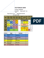 NJR Tech Udaipur BTech II Sem EE EEE Time Table Aug-Dec 2017