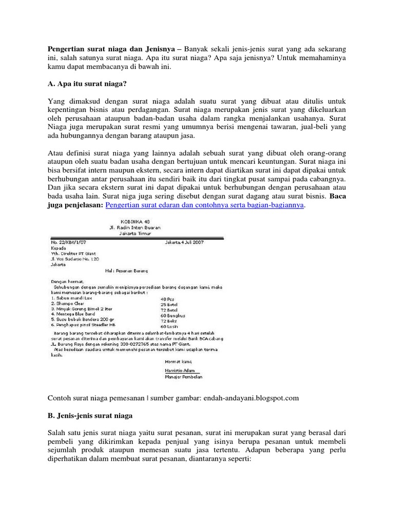 Surat Niaga Adalah - Surat Niaga Adalah Pengertian Jenis Struktur Fungsi - Surat niaga ini bisa bersifat.