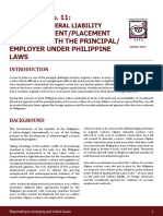 Policy Brief No. 11: of Recruitment/Placement Agencies With The Principal/ Employer Under Philippine Laws