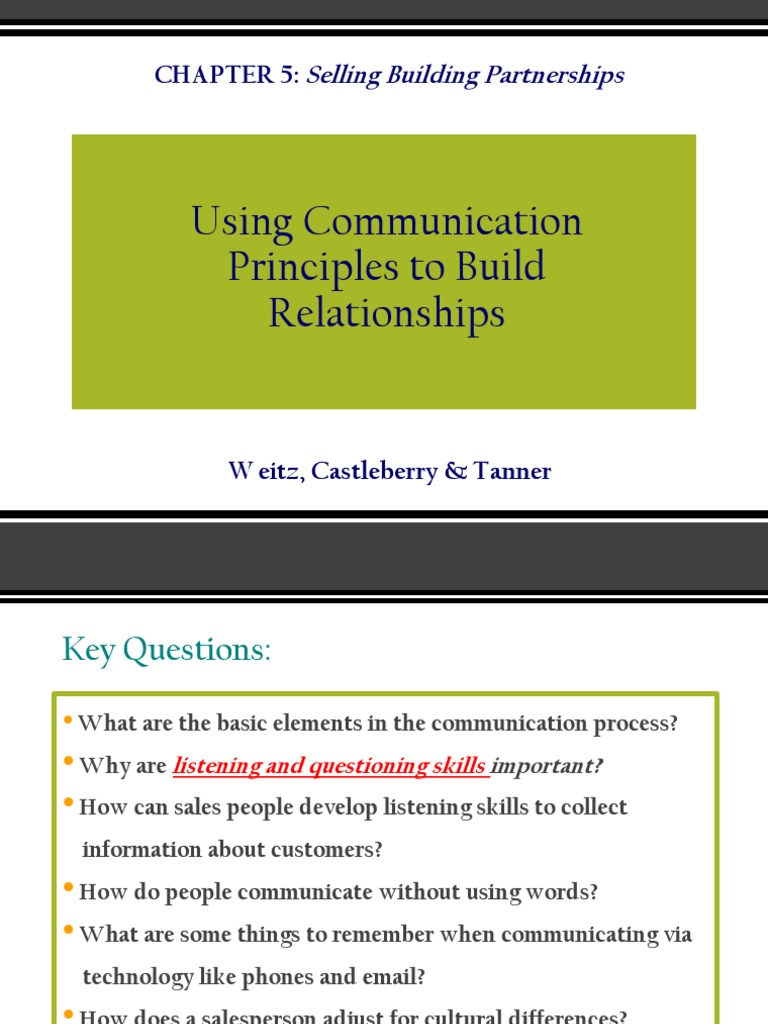Using Communication Principles To Build Relationships | PDF | Nonverbal ...