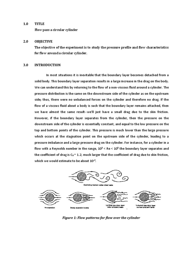 Flow Characteristics Around a Cylinder | PDF | Boundary Layer | Drag ...