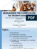 Managing Student Curriculum Learning