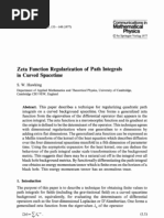 Hawking, S. W. - Zeta Function Regularization of Path Integrals in Curved Spacetime