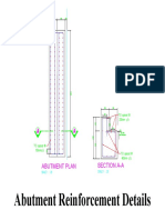 Abutment Reinforcement Details: Abutment Plan Section A-A