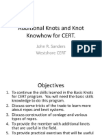 Additional Knots and Knot Knowhow For CERT.: John R. Sanders Westshore CERT