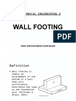 GEOTECHNICAL ENGINEERING 2: WALL FOOTING DESIGN