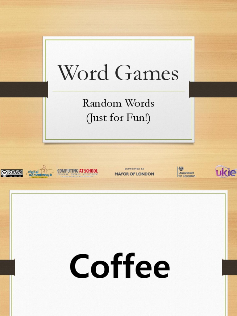 Word Games Word Cards - Random | PDF