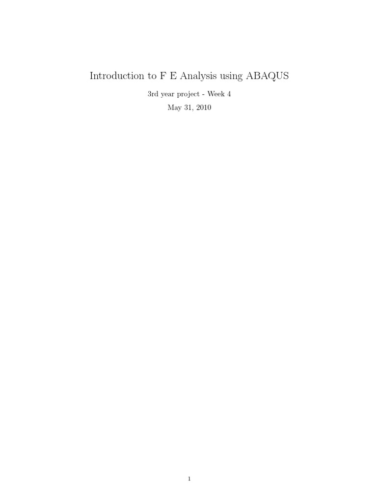 Abaqus Tutorial Pdf Pdf Elasticity Physics Young S Modulus