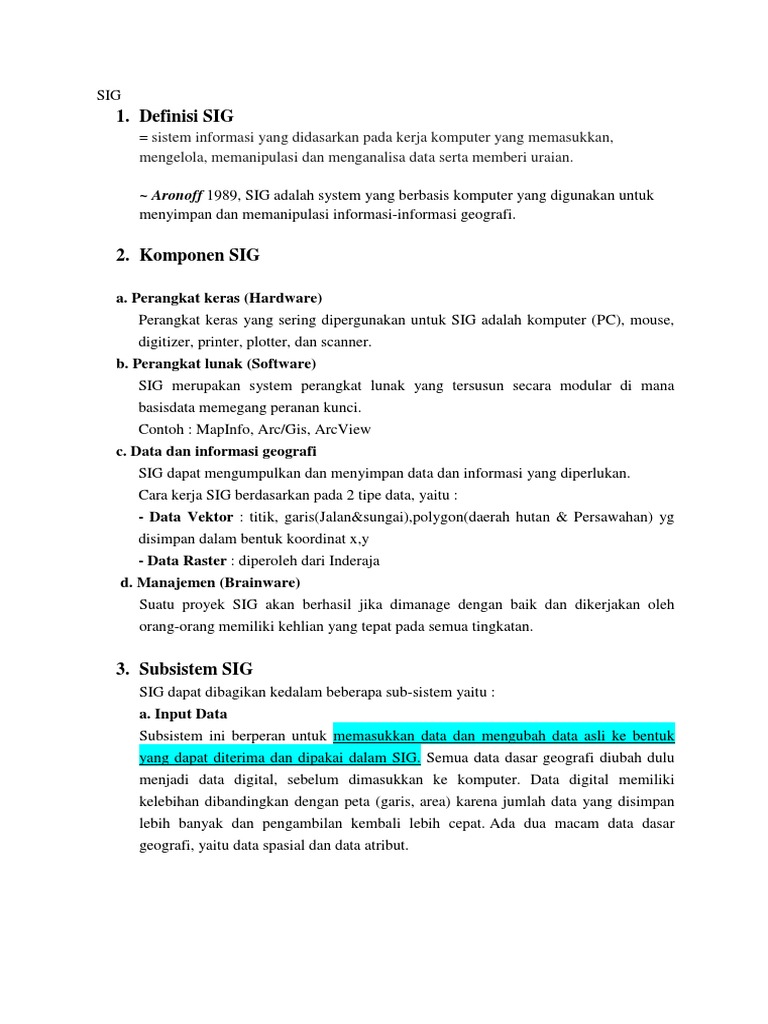 Komponen dan Tahapan SIG | PDF | Sains & Matematika | Teknologi & Rekayasa