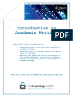 Introduction To Academic Writing: WWW - Jcu.edu - Au/students/learning-Centre