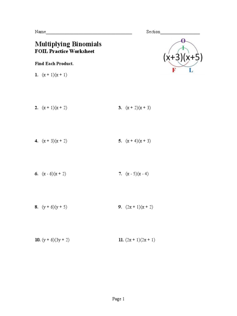 FOIL Worksheet