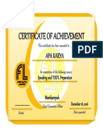 Certificate of Achievement: Apa Karya