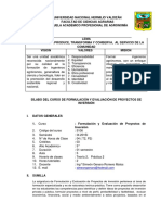 Silabo PROYECTOS DE INVERSION PDF