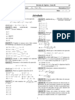 Revisão de Álgebra - Lista 00