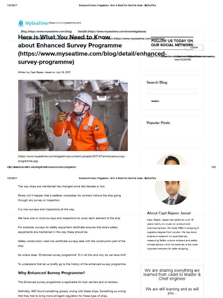 Understanding Enhanced Survey Programme | PDF | Surveying | Ships
