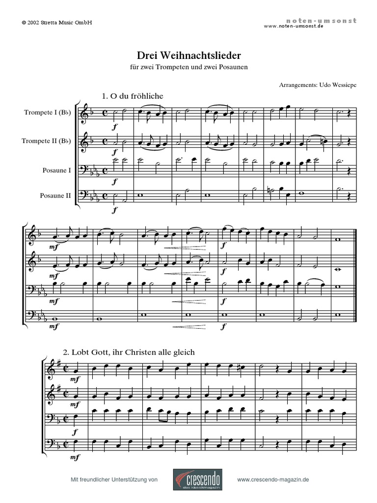 Feine NotenWeihnachtslieder A4 BL Trompete Posaune PDF