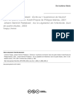 L'Aminot Tanguy. Johann Heinrich Pestalozzi: Écrits Sur L 'Expérience de Neuhof. Suivi de Quatre Études