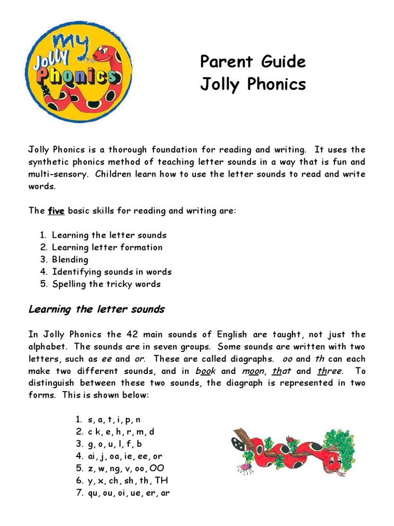 Jolly Phonics Parent Guide | PDF | Phonics | Human Communication