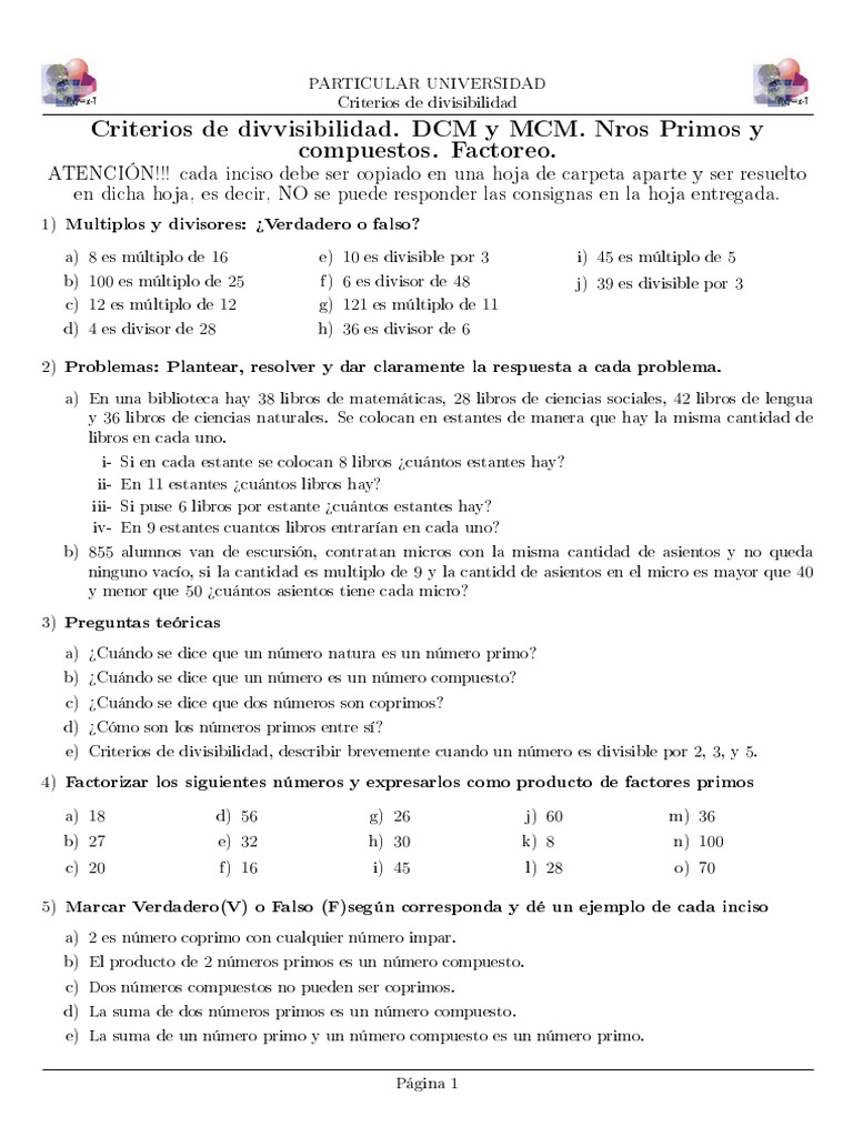 Criterios de Divisibilidad