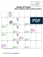 SCDNF September 2017 Schedule
