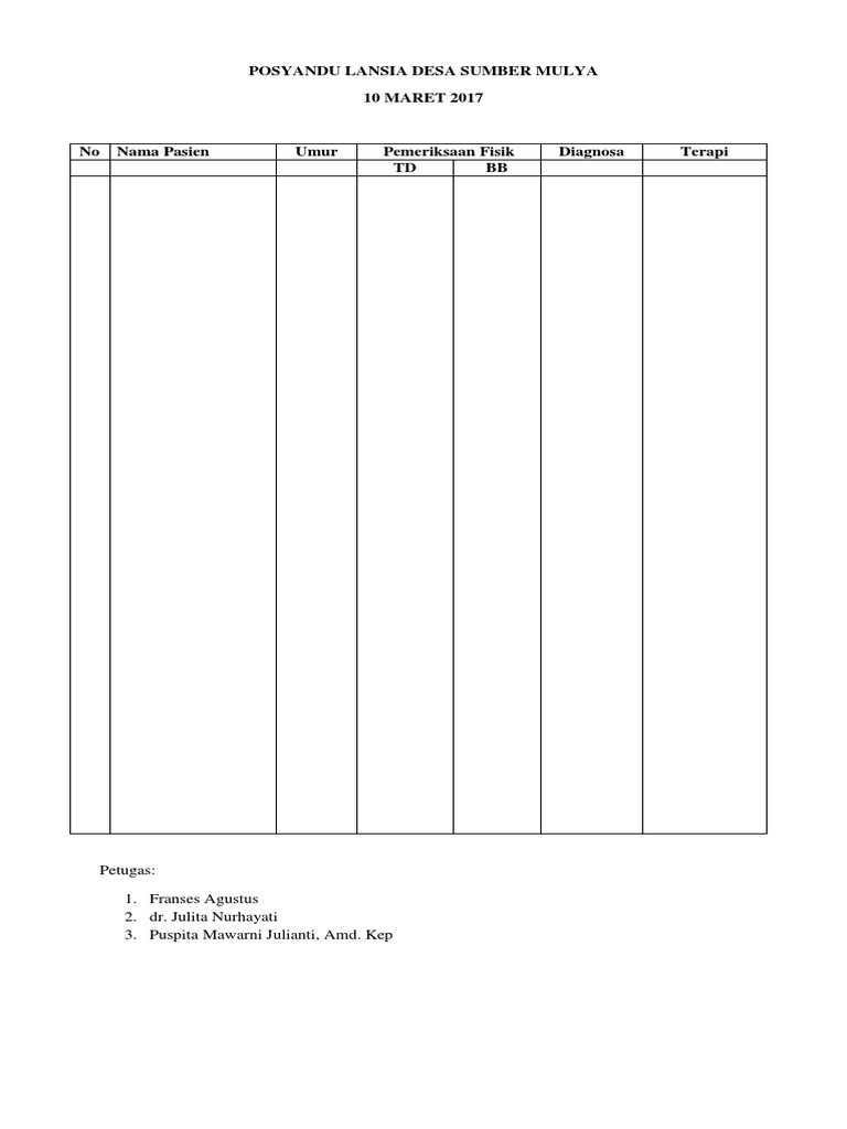 Contoh Buku Kegiatan Posyandu Lansia Bermain Belajar