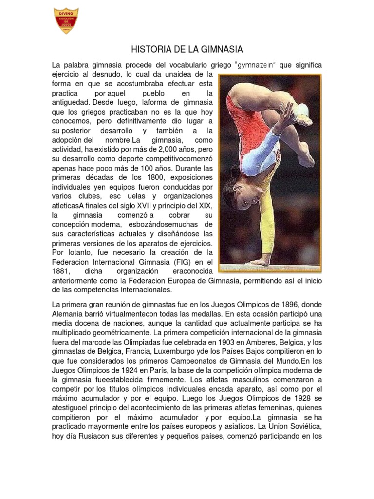 Historia de La Gimnasia | PDF | Gimnasia | Deportes de interior
