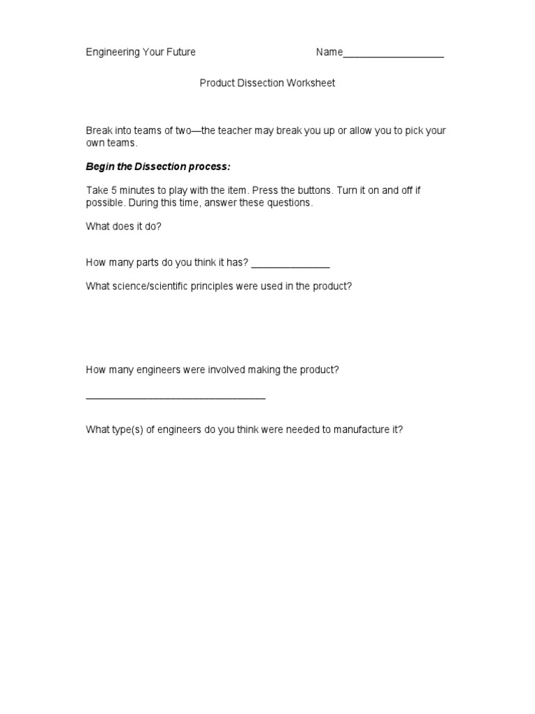 Begin The Dissection Process | PDF | Career & Growth