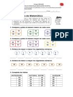 FICHA 1 Comparar y Ordenar Numeros Del 0 Al 100