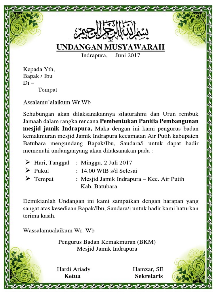 6800 Koleksi Contoh Undangan Rapat Bkm Gratis Terbaik