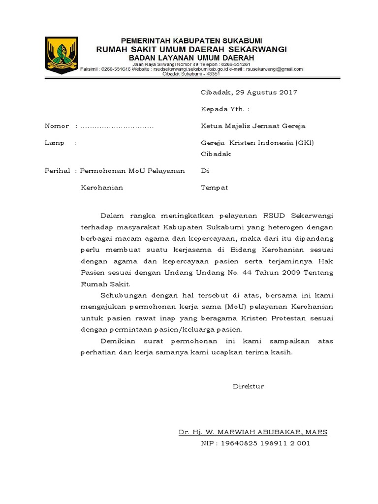 Contoh Surat Permohonan Penanggungan Kerja Kkm