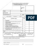 Defense of Research Proposal: Evaluation: Note: Excellent: 5 Very Good: 4 Good: 3 Fair: 2