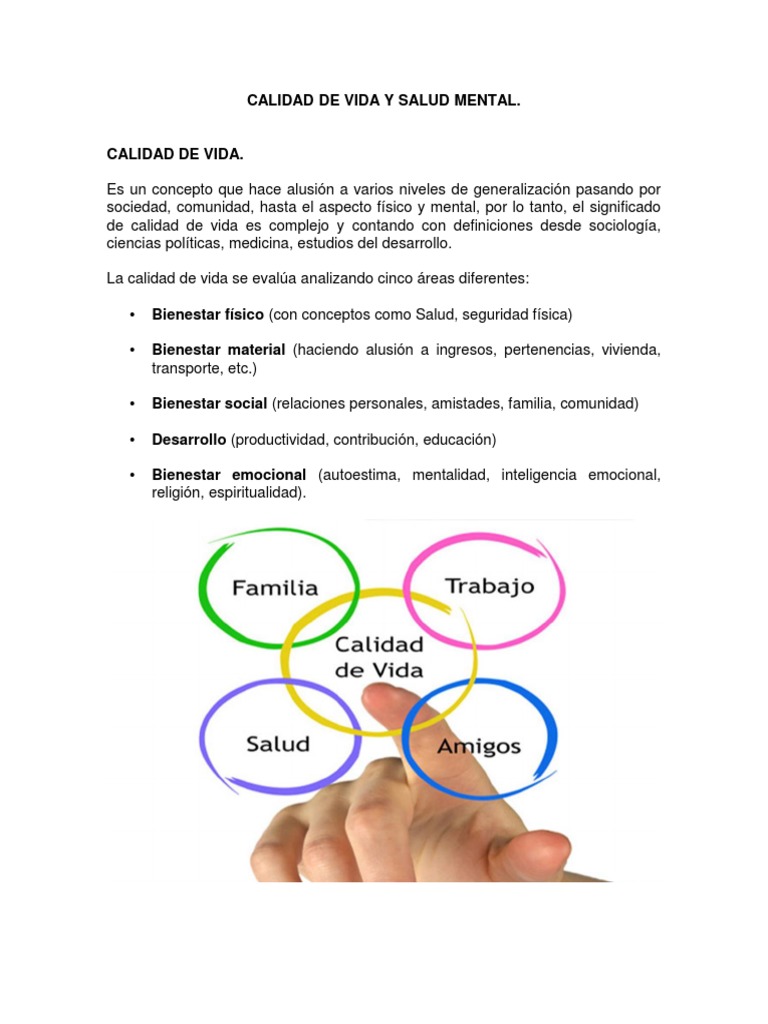 Calidad de Vida y Salud Mental | PDF | Calidad de vida | Salud mental