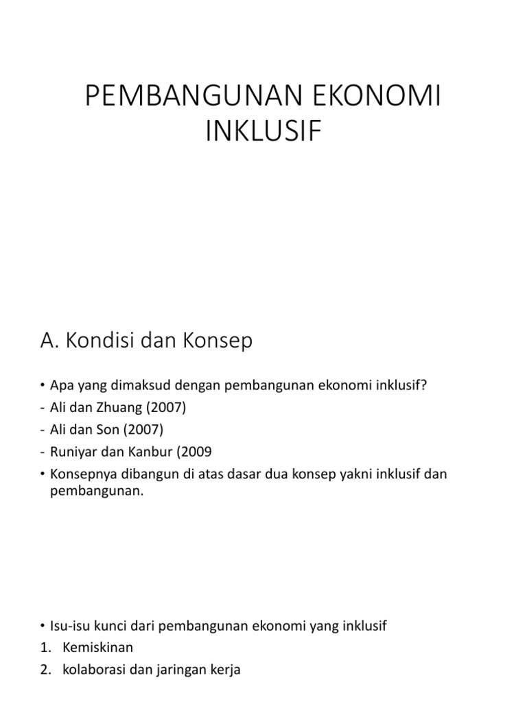 Pembangunan Ekonomi Inklusif