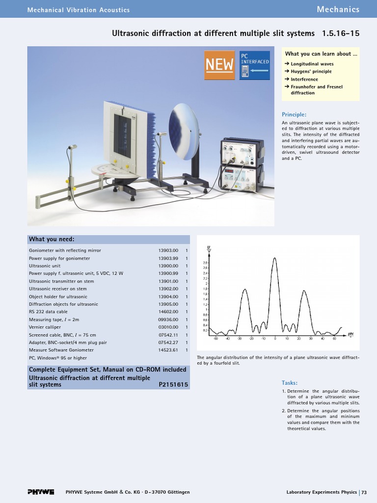 Ultrasonic Diffraction at Different Multiple Slit Systems | PDF ...