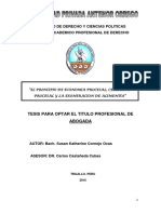 Re Derecho Principioeconomia - Procesal Celeridad - Procesal Exoneracion - Alimentos Tesis