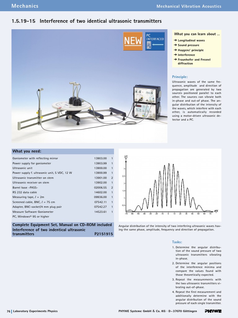 Interference of Two Identical Ultrasonic Transmitters | PDF ...