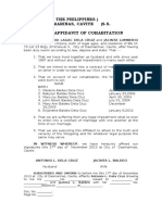 Republic of The Philippines) City of Dasmarinas, Cavite) S.S. Joint-Affidavit of Cohabitation