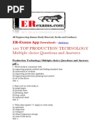 180 TOP PRODUCTION TECHNOLOGY Multiple Choice Questions and Answers