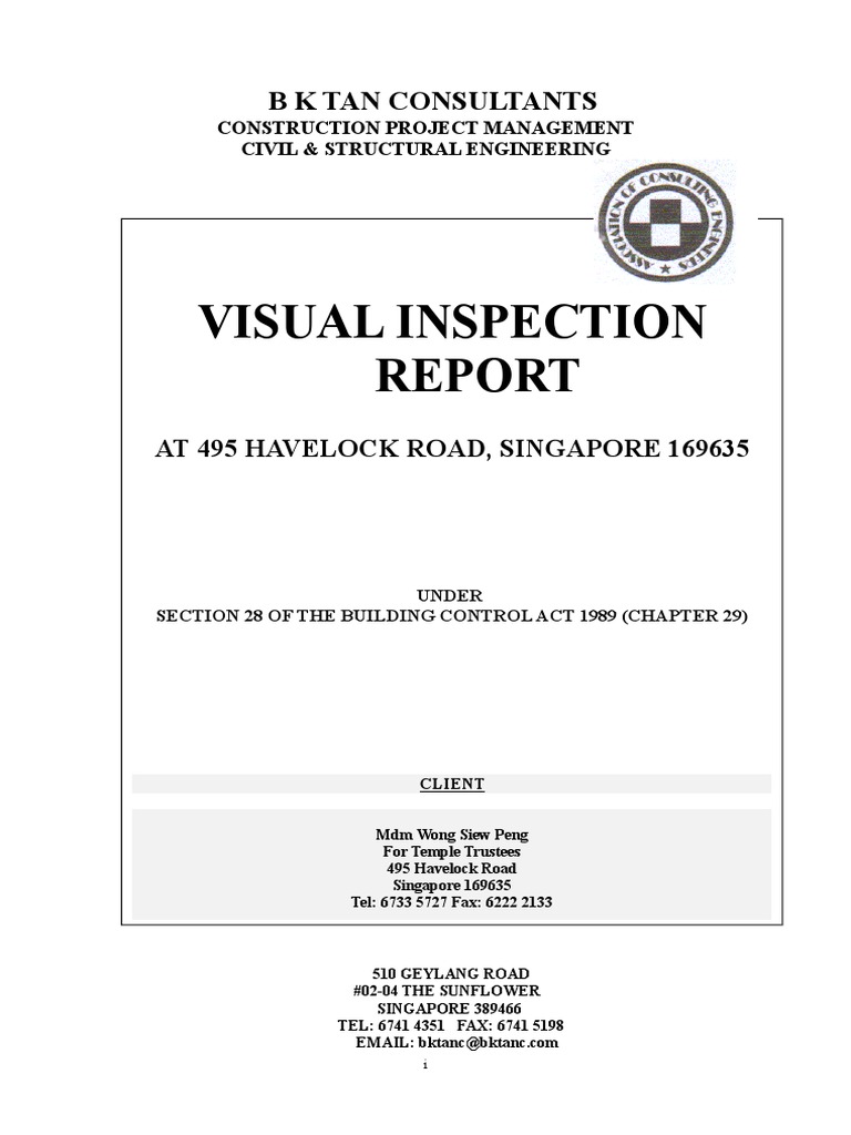 Visual Inspection Report for 495 Havelock Road | PDF | Roof | Corrosion