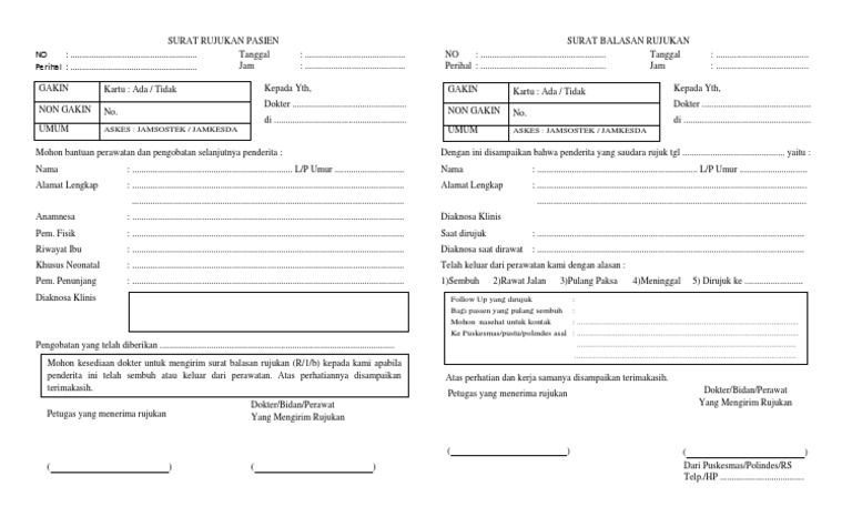 Contoh Surat Rujukan Pasien Umum | PDF | Memasak, Makanan, & Anggur