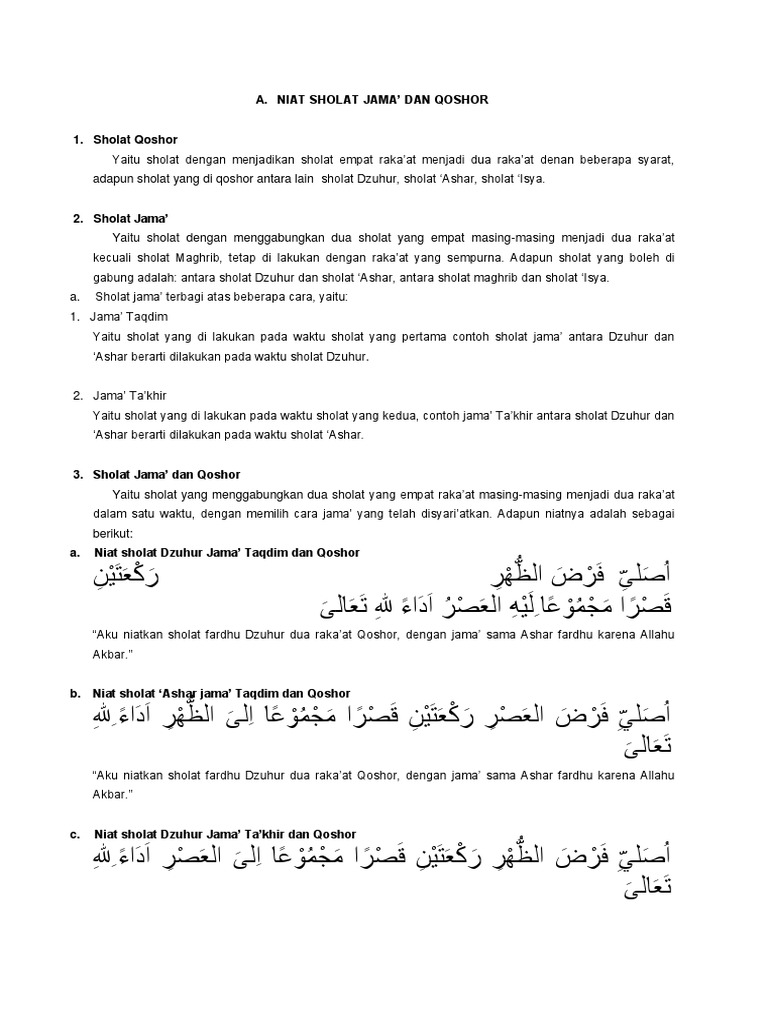 Niat Sholat Jamak Takhir Dzuhur Ke Ashar