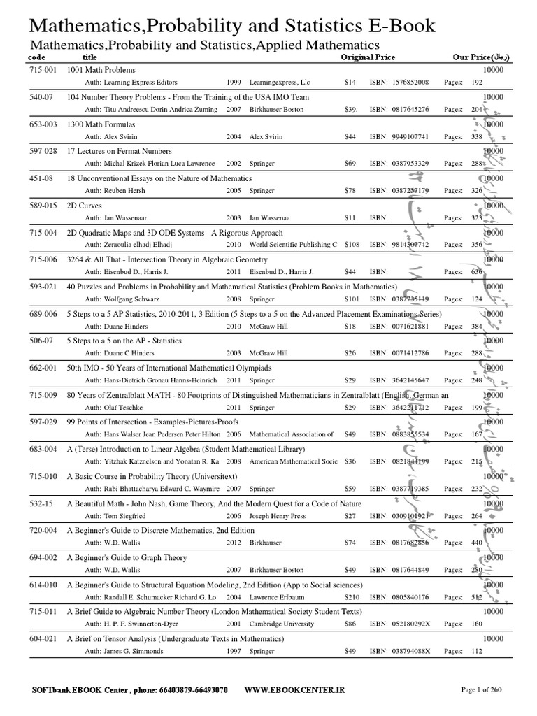 Mathematics,Probability and Statistics,Applied Mathematics (6222 Titles) |  Geometry | Mathematics
