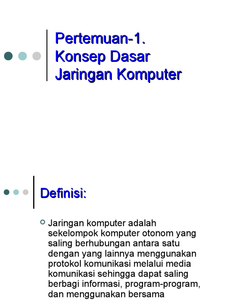 Pertemuan 1 Konsep Dasar Jaringan Komputer | PDF