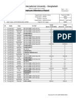 American International University - Bangladesh: Employee Attendance Report