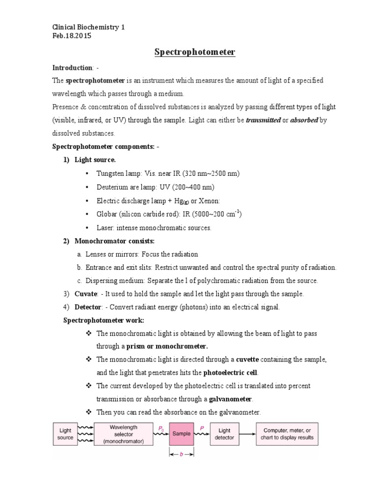 Understanding Spectrophotometers in Biochemistry | PDF