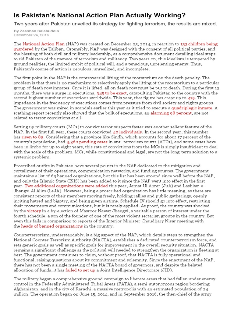 Is Pakistan NAP Successful | PDF | Capital Punishment | Counter Terrorism