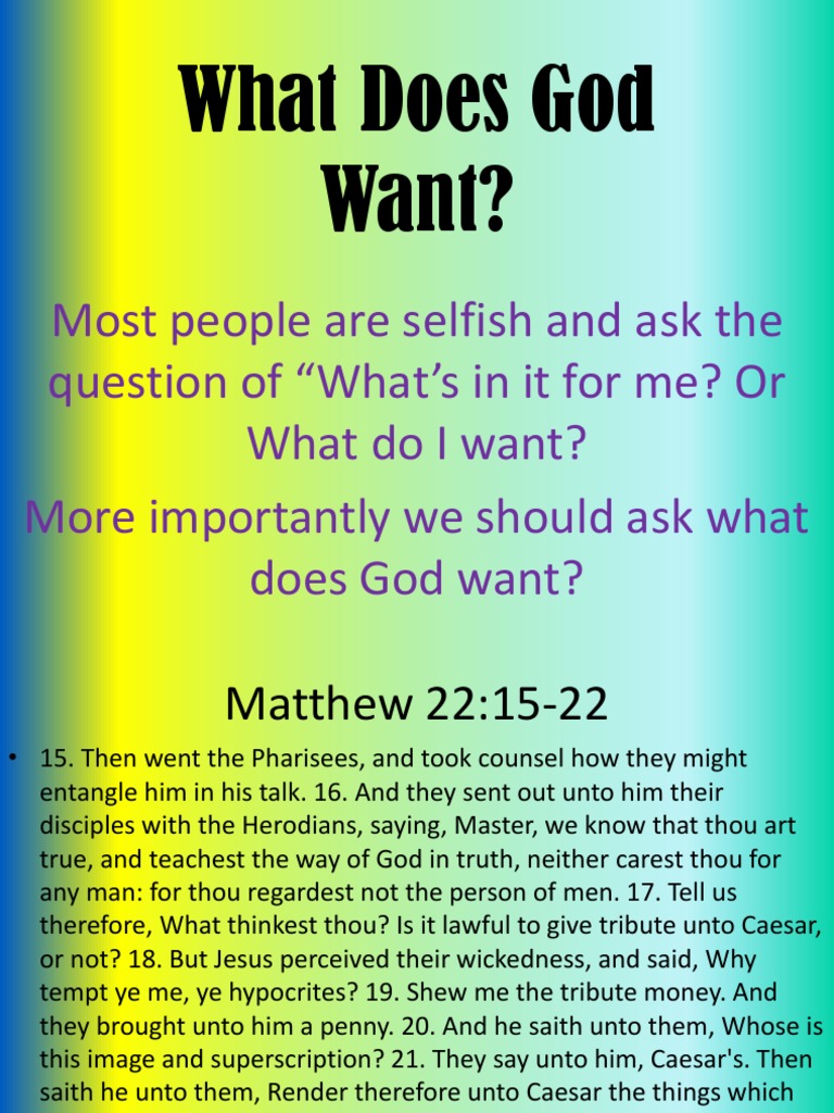 What Does God Want? PDF Gospel Of Matthew Jesus