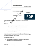 Employment Agreement Sample