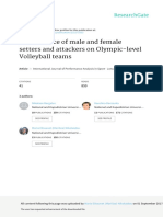 Bergeles, Barzouka e Nikolaidou 2009 Performance of Male and Female Setters and Attackers on Olympic-level Volleyball Teams